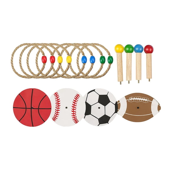 simhoa Family Tossing Game Set ,Ferrule Game Logical Thinking Family Hook Game, Throwing Rings Game ,Wooden Throwing Ferrule, for Beach