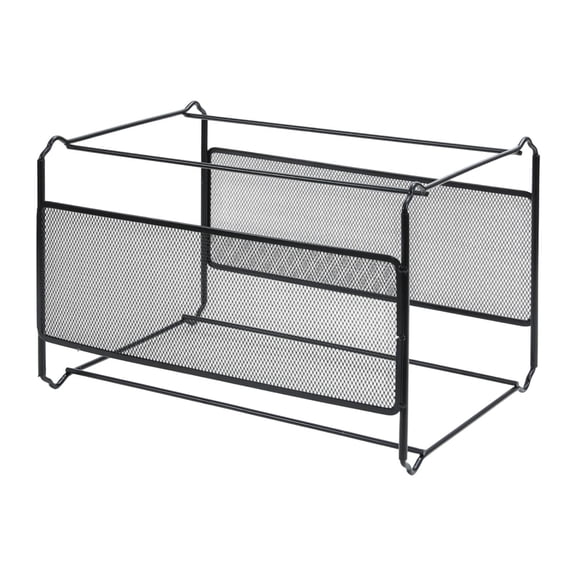 simhoa File Folder Box,Folder Storage Rack,Desktop Organizer,Mesh Hanging File Storage,Metal Organizer for Home Office Magazines L