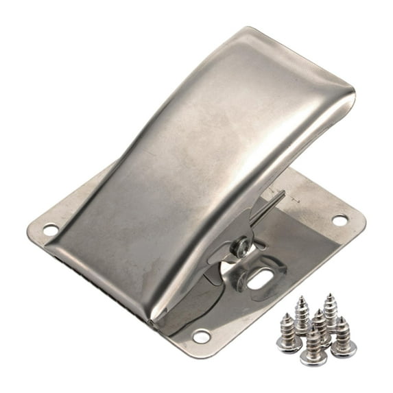 simhoa Fish Tail Clip Fish Cleaning Board Tools, Picnic Home Silver Efficient Metal with Mounting Screws, Fish Clamp Fillet Clamp