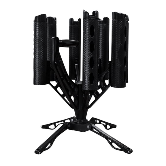 simhoa Fishing Gears Storage Organizer Rotating Lure Rod Stand Heavy Duty Portable Tackle Storage Display Rack for Equipment Basement