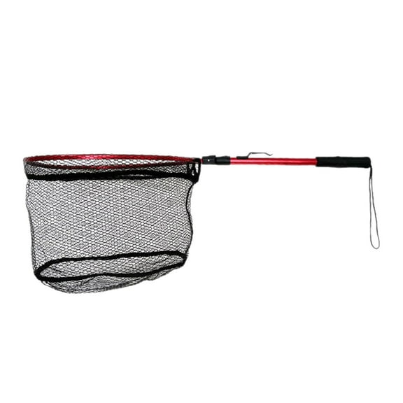 simhoa Fishing Net Fishes Catching Releasing Net Versatile Accessory Fishing Landing Net for Trout Salmon Ratfinks Collecting Minnow 1 Section Red