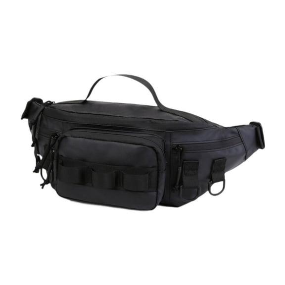 simhoa Fishing Tackle Bag Chest Pack Oxford Pack Crossbody Organizer Waist Pack Fishing Bag Fishing Fanny Pack Camping Outdoor Black