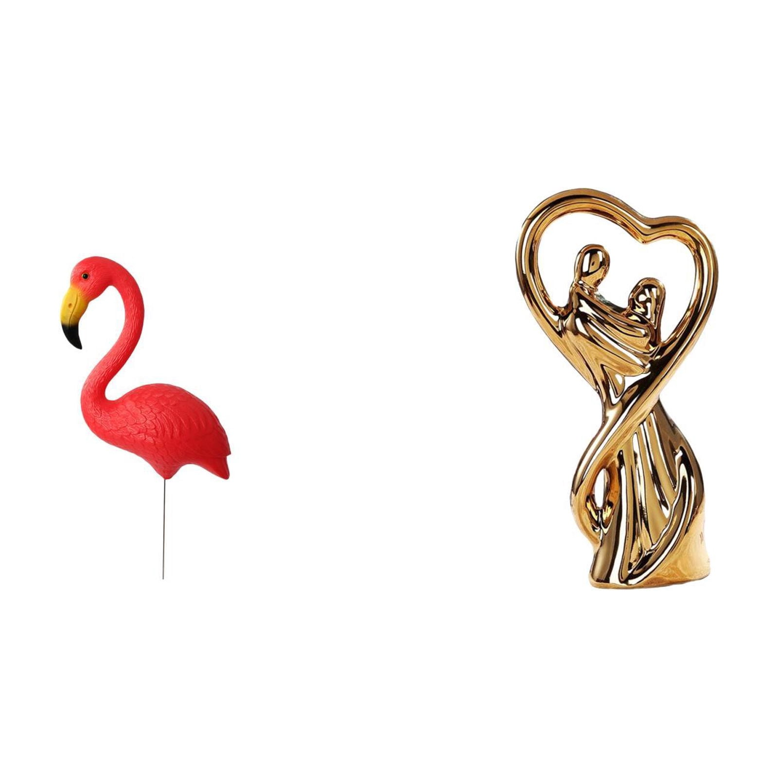simhoa Flamingo Fairy Garden Sculpture Ornament for Spring Holiday Yard Art with Couple Statue Figurine Lovers Gift for Anniversary Family