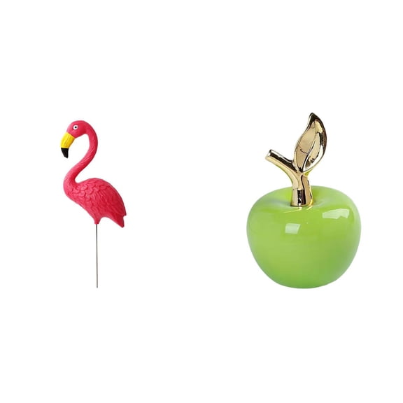 simhoa Flamingo Fairy Garden Sculpture and Ceramic Figurine Yard Art Ornament for Holiday Spring Home Decoration Study Room Cafe