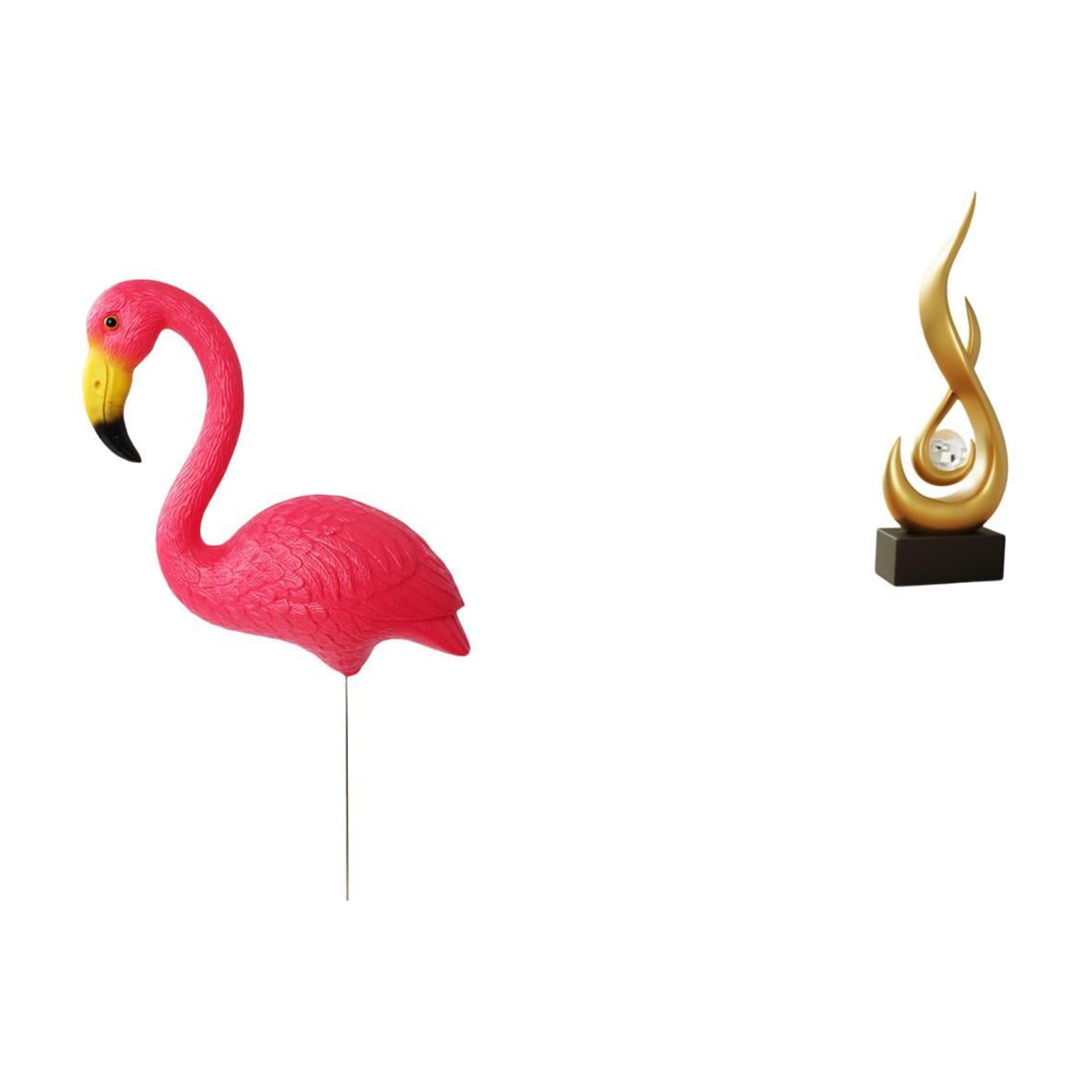simhoa Flamingo Fire Garden Sculpture Ornament Abstract Figurine Yard Art Resin Keepsake Modern Fairy Spring Holiday Indoor Cabinet