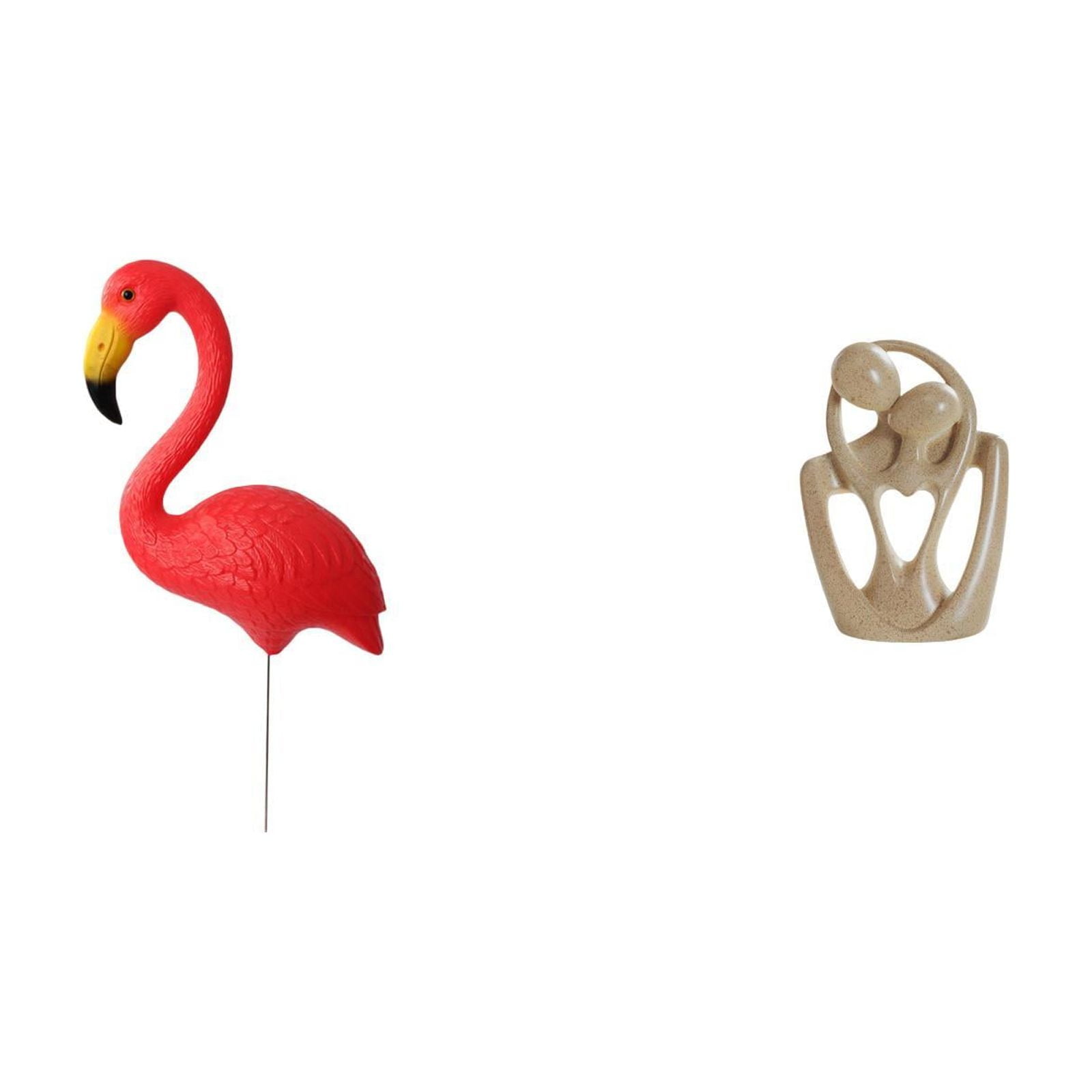 simhoa Flamingo Garden Sculpture with Abstract Couple Figurine Creative Resin Statue for Bookcase Cafe Desktop and Holiday Spring Decor