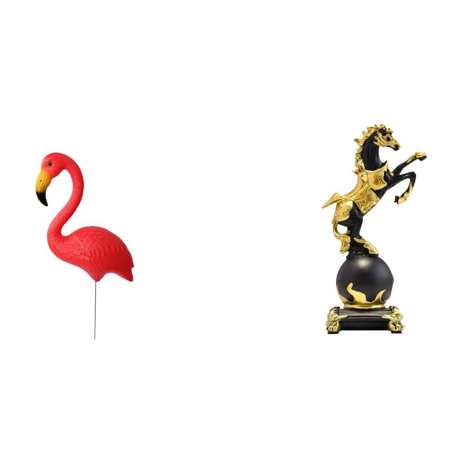 simhoa Flamingo Horse Garden Sculpture Figurine Ornament for Holiday Spring Modern Tabletop Centerpiece Yard Art Animal Statue for Bedroom Living Room