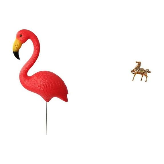 simhoa Flamingo Horse Garden Sculpture Figurine Ornament for Holiday Spring Vintage Crafts Gift Desk Office Bedroom Shelf Home Decoration Yard Art