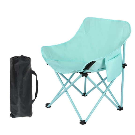 simhoa Folding Camping Chair Beach Chair Nonslip Collapsible Outdoor Moon Chair Folding Chair for Travel Fishing BBQ Backyard Hiking Green
