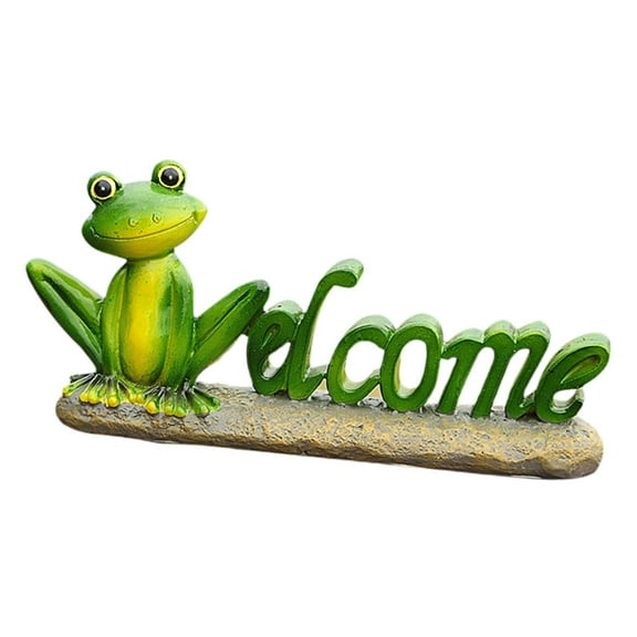 simhoa Frog Statue Fairy Garden Decoration for Indoor Outdoor Front Door Waterscape