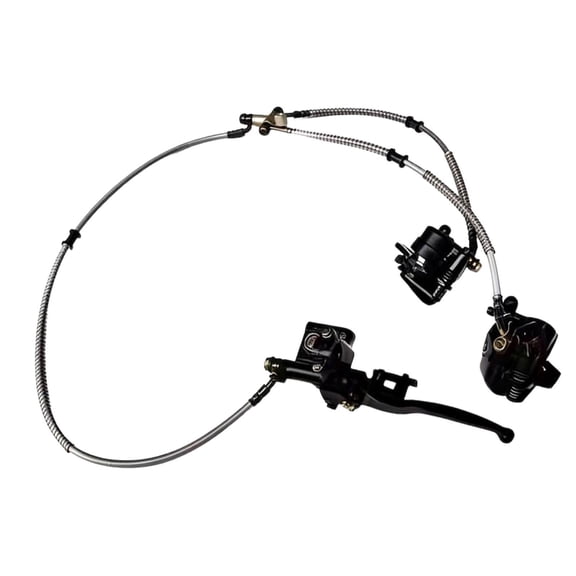 simhoa Front Twin Brake Caliper Master Cylinder Assembly, Spare Part, High Performance, Easy Installation for 4 Wheeler Go Kart Quad Left Hand