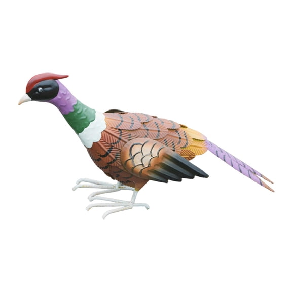 simhoa Garden Statue Pheasant Sculpture Housewarming Gift Iron Lifelike Sturdy Animal Figurine Lawn Ornament for Porch Lawn Garden