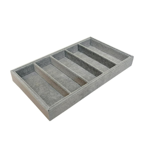simhoa Glasses Display Tray Eyeglasses Show Tray Watch Tray Storage Glasses Holder,5 Grid Sunglasses Organizer Tray,Glasses Box Tray , Grey MDF