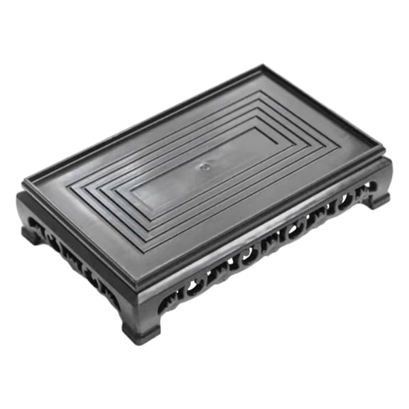 simhoa Gold Bowl Stand Antique Collectible Base Plant Holder Rectangular Vase Plant Buddha Statue Display Stand for Living Room Porch L