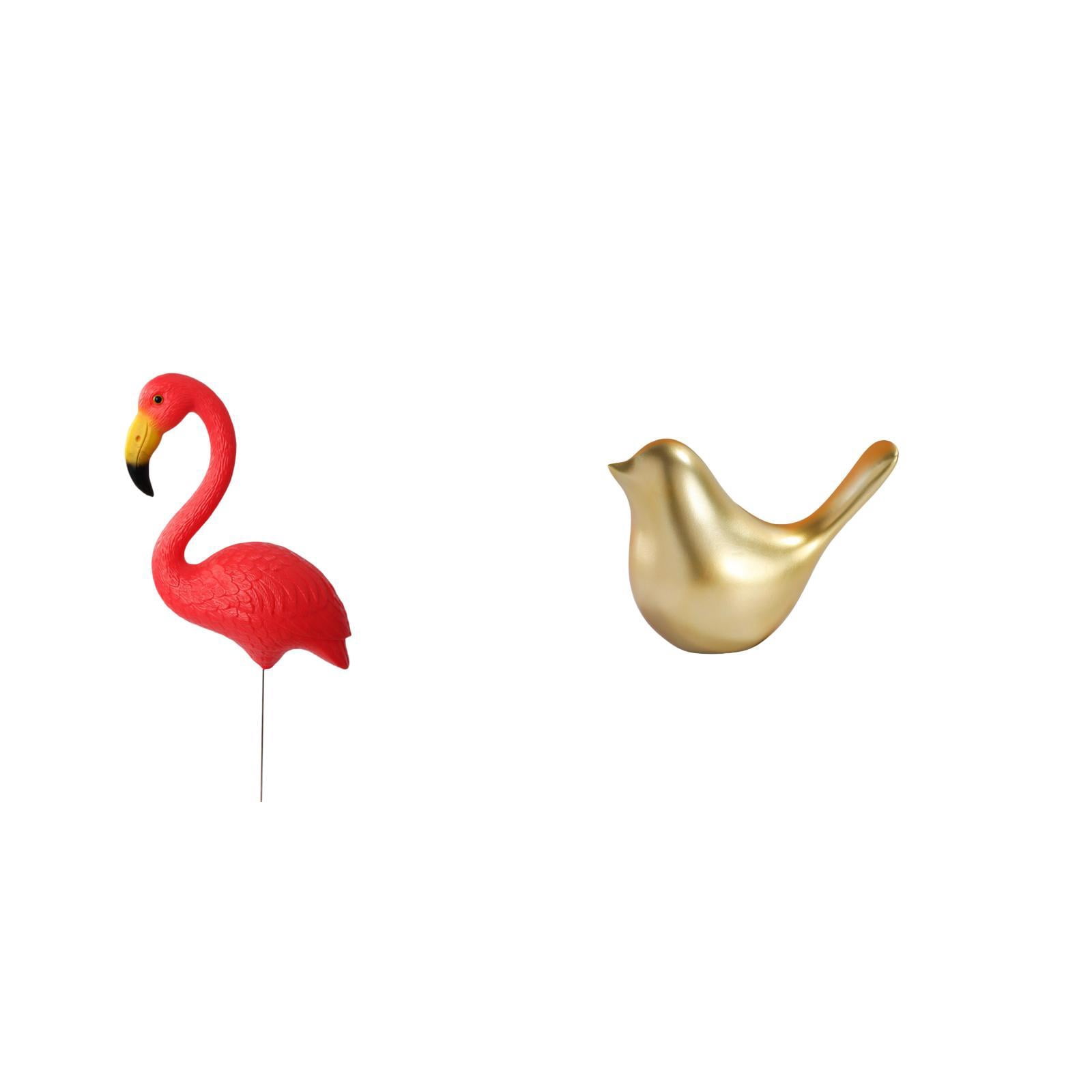 simhoa Golden Flamingo Bird Statue Figurine Yard Art Ornament Modern Home Decor Sculpture for Holiday Spring Office Mantel Living Room Housewarming Gifts
