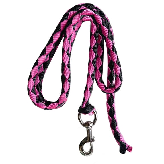 simhoa Horse Lead Rope Braided Horse Leash Rope Equestrian Lead Rope Attach to Halter or Harness Horse Leading Rope with Bolt .5m Pink and Black