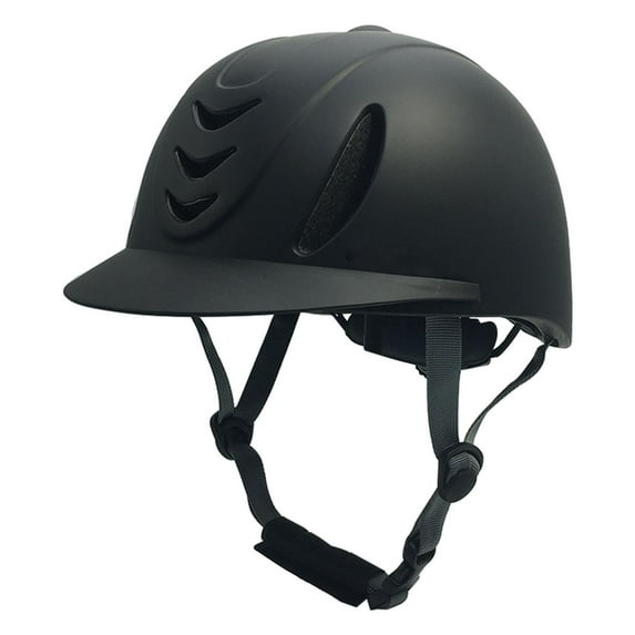 simhoa Horse Riding Helmet Equestrian Helmet Shockproof Simple Comfortable Portable Breathable Summer Adjustable Riding Cap for Kids Full Black