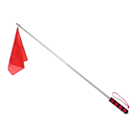 simhoa Horse Training Flag Retractable Flagpole Portable Horse Riding Equipment Tear Resistant Fabric Lightweight Metal Telescopic Suitable for Groundwork Competition Guidance Red Handle
