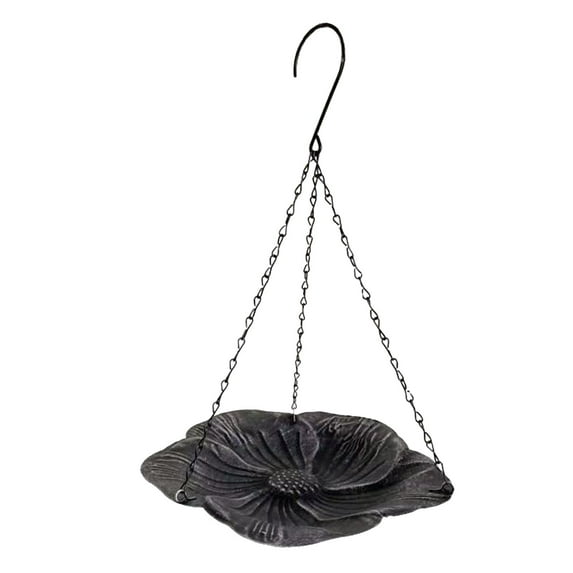 simhoa Outdoor Hanging Bird Feeder Bird Bath Bird Food Holder for Yard Lawn Outside Black