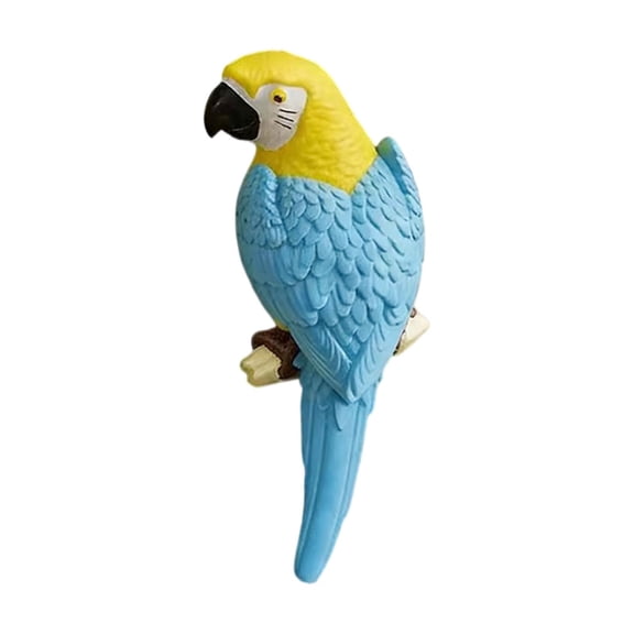 simhoa Parrot Figurine Realistic Decorative Bird Statue Creative Parrot Sculpture Miniature Collectible Crafted with Fine PVC Suitable for Fence Terrace Yard Blue