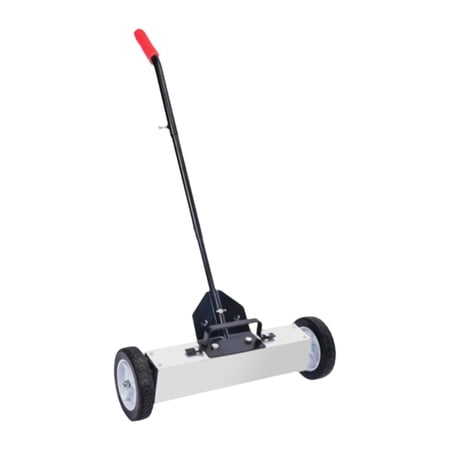 simhoa Pick up Sweeper Pickup Lawn Sweeper with Wheels Yard Tool Iron Debris Cleaner Push Type for Automotive Repair 18 Inch