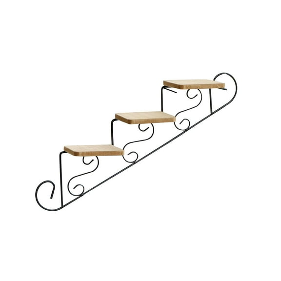 simhoa Plant Stand Staircase Decorative Shelf Multifunction Retro Floating Shelf Wall Hanging Shelf for Courtyard Office Living Room Downwards
