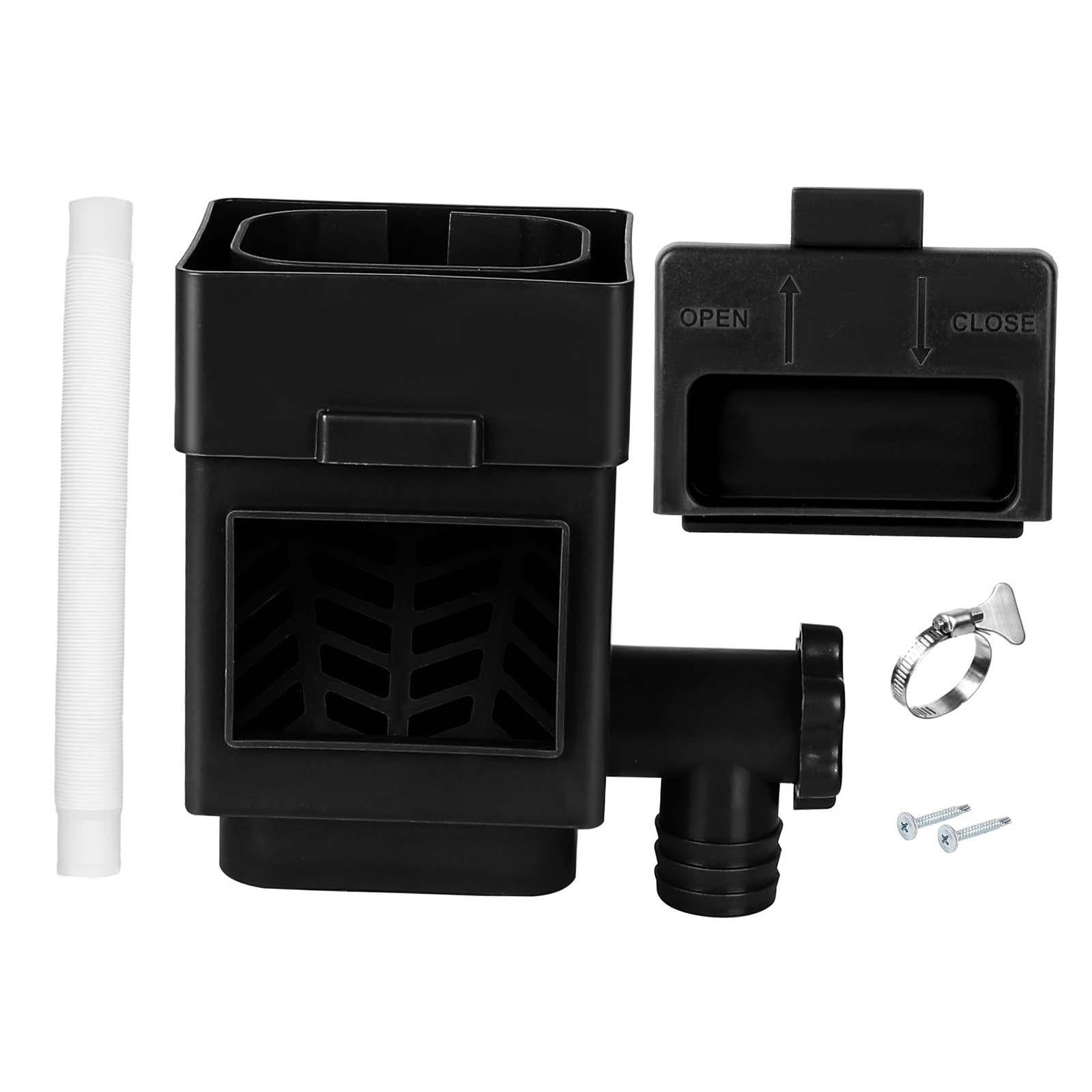 simhoa Rain Water Collection System, Raindrop Collection, Rain Barrel Diverter for Downspouts Landscape Yard Watering Black