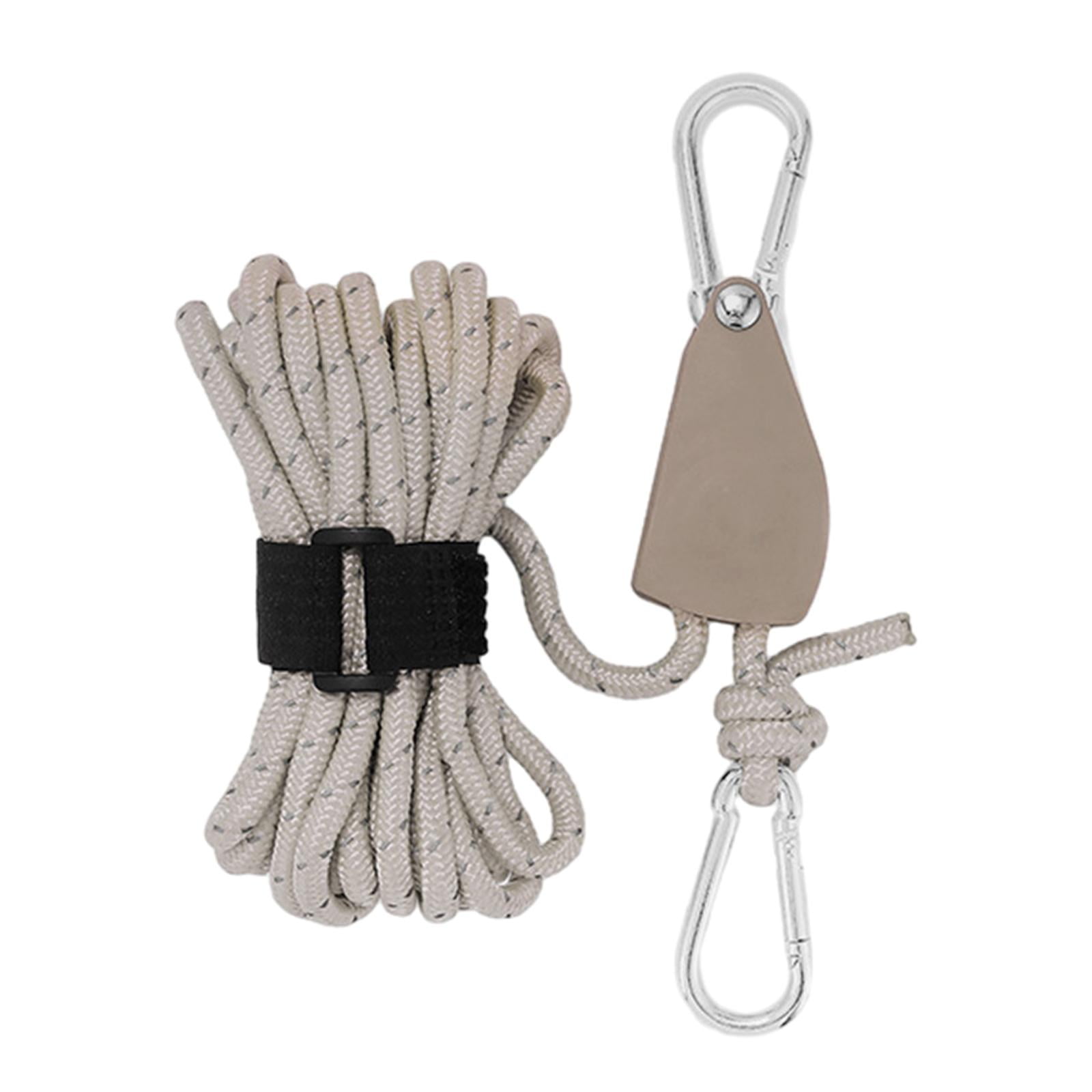 Hangar Rope simhoa Ratchet Pulley Rope Hanger Tent Wind Rope Reflective Tent Guide ...