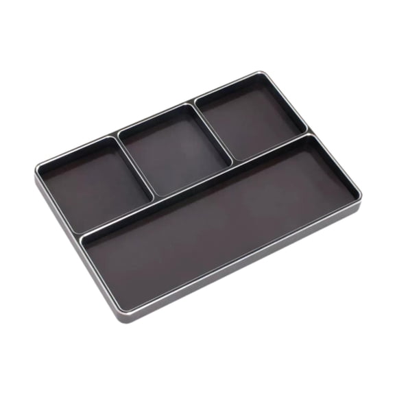 simhoa Screw Organizer Tray Metal Versatile Convenient Small Tool Tray Parts Holder for Pins Bolts Car Accessories RC Models Sockets Black