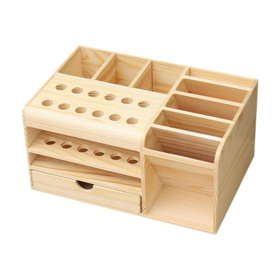 simhoa Screwdriver Storage Box with Drawer Tweezers Holder Wooden Mechanics Multipurpose DIY Tools Box Repair Tool Shelf Accessories