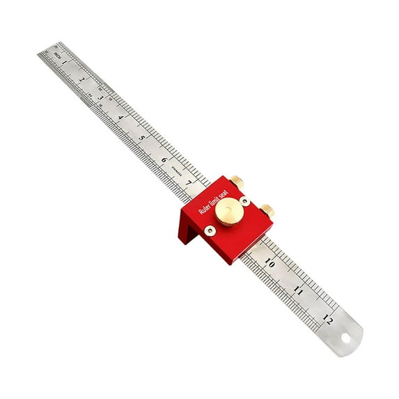 simhoa Scribing Ruler, 90 Degree Marking Ruler, Layout Tools, Line Ruler, Measuring Tool for Industrial Drawing Engineers Red