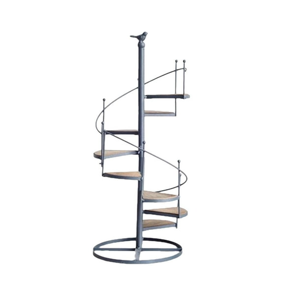 simhoa Spiral Plant Stand Metal Plant Rack 8 Layers Ladder Design Decorative Plant Shelf for Home Balcony Indoor Outdoor Living Room