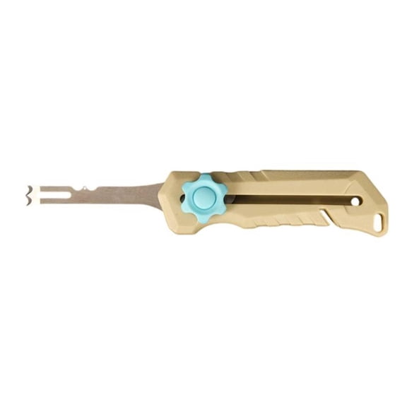 simhoa Stainless Steel Squid Cutter Tool Fishing Tackle Reusable Sturdy,Marine Angler ,Compact Professional Multifunctional Portable Light Khaki