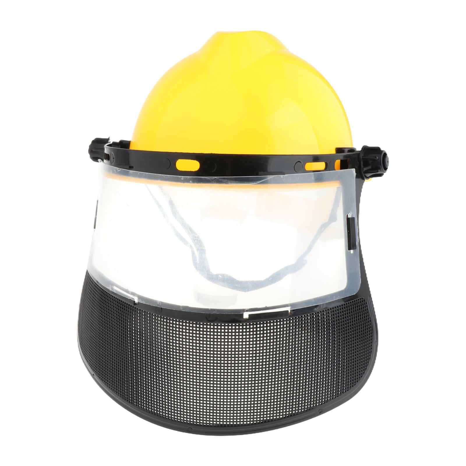 simhoa Trimmer Hard Hat Face for Mining Weeding Yellow with Protective Visor