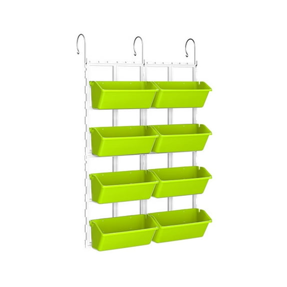 simhoa Vertical Wall Hanging Planter Window Box with Hooks 4 Tier Plant Holder Plant Pot for Garden Fruits Plants Vegetables Balcony Light Green