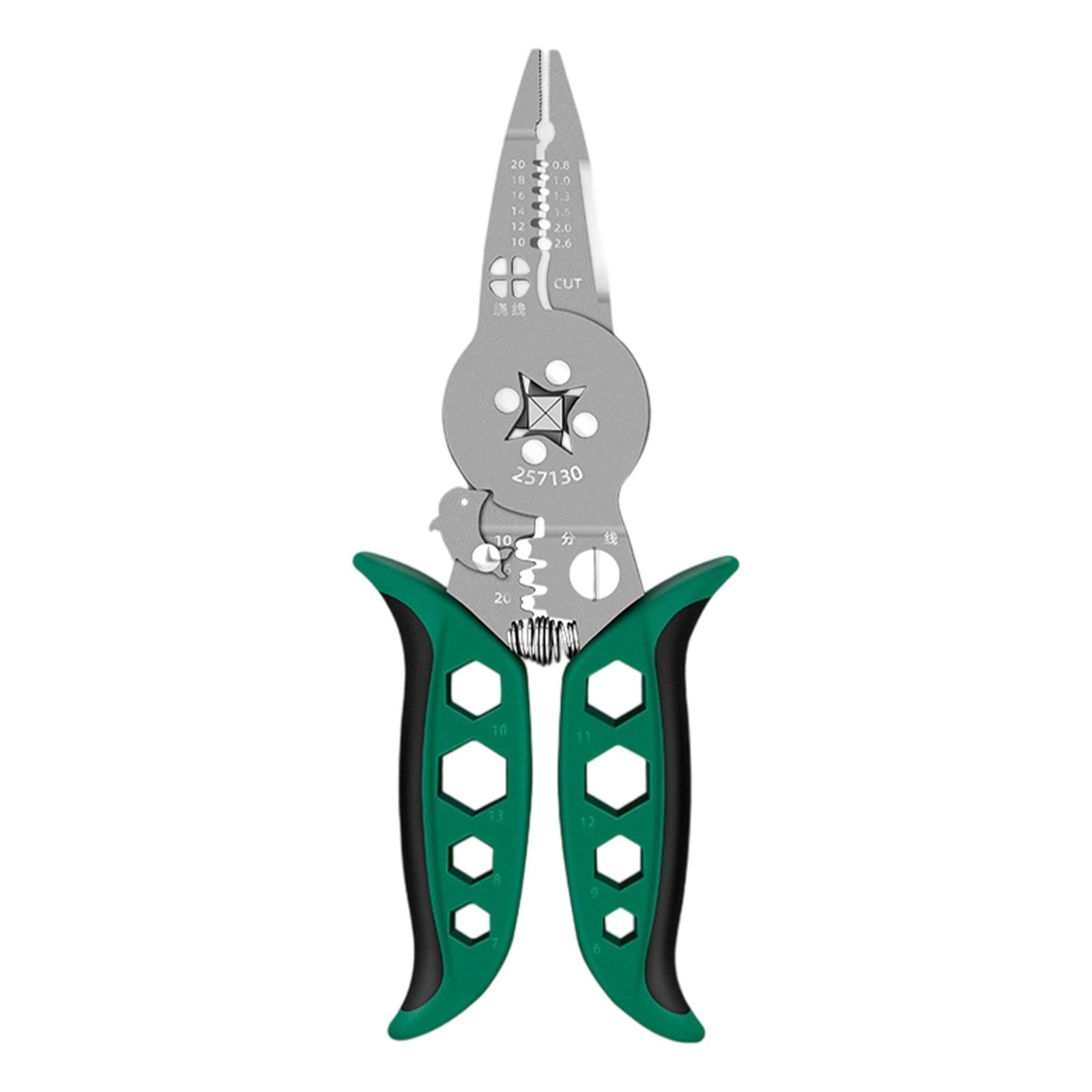 simhoa Wire Stripper Crimper Ergonomic Comfortable Grip Electrician Multipurpose High Carbon Steel Professional Bobbin Winder Cutter
