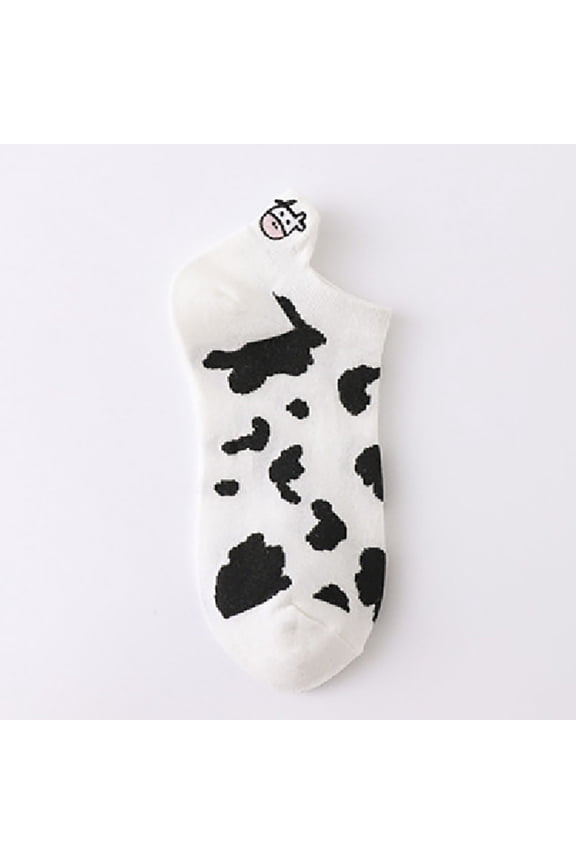 Under $ 5 H Socks Cotton Women Short Socks Womens Socks Short Bootie Fuzzy Breathable Cute Ankle Cotton Cow Pattern Fashion Japanese Heel Embroidery Machine Cat Socks