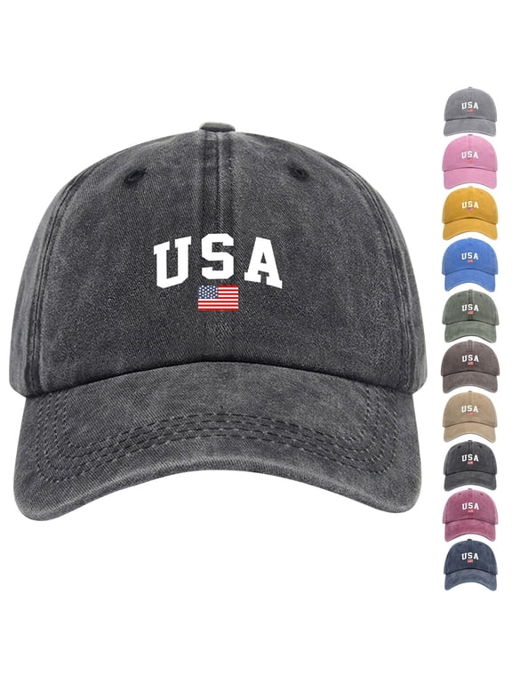 Adjustable Breathable Sun Hat for Men Women Solid Color Cotton Baseball Cap Lightweight Outdoor Casual Sports Cap with UV Protection Pre-Curved Visor for Hiking Running Golf, Black,One Size