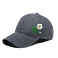 thumbnail image 1 of siminsem Adjustable Hand Embroidered Floral Baseball Cap for Women Cotton Dad Hat Vintage Washed Low Profile Sun Cap with Pre-Curved Visor for Gardening Hiking Outdoor Daily Wear Gift, Grey,One Size, 1 of 4