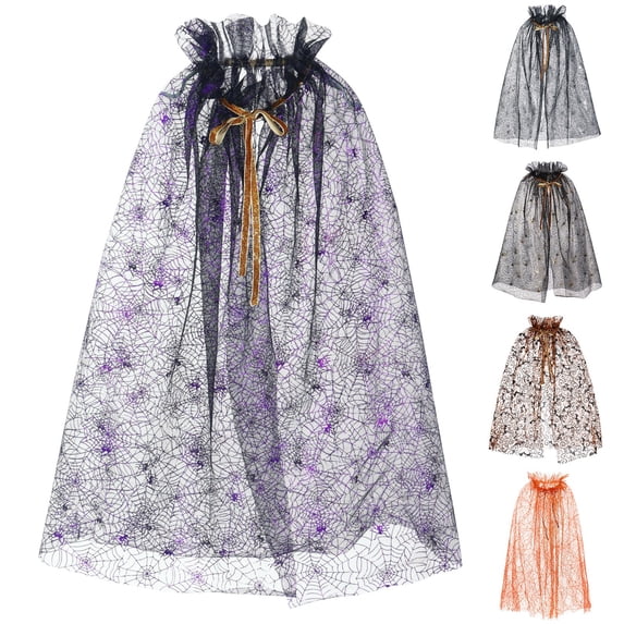 siminsem Adult Halloween Set with Wizard Cape Conical Hat Magic Wand Hollow Out Net Screen Pattern Cosplay Role Playing Props Party Dress Up for Men Women 1 Pack, Purple,75*150