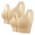 thumbnail image 1 of siminsem Backless Strapless Sticky Bra for Women Wireless No Underwire Push Up Invisible Adhesive Reusable 2 Pack Lace, Khaki,38, 1 of 3