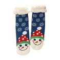 thumbnail image 1 of siminsem Christmas Fuzzy Slipper Socks for Women with Grippers Non-Slip Warm Cozy Fluffy House Socks one Size Soft Plush Winter Gift Stocking Stuffers for Her, Blue,One Size, 1 of 5