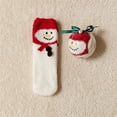 thumbnail image 1 of siminsem Christmas Fuzzy Socks for Women Cozy Fluffy Warm Winter Slipper Socks Cute Soft Plush Holiday Stocking Stuffers Xmas Gifts for Her Family Friends, K,A, 1 of 5