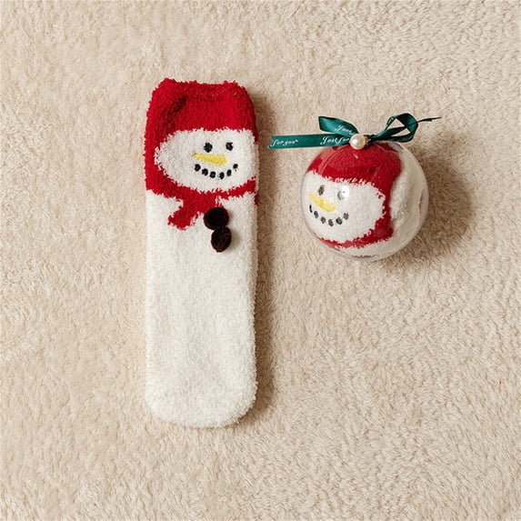 siminsem Christmas Fuzzy Socks for Women Cozy Fluffy Warm Winter Slipper Socks Cute Soft Plush Holiday Stocking Stuffers Xmas Gifts for Her Family Friends, K,A