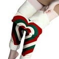 thumbnail image 1 of siminsem Christmas Leggings for Women Velvet High Waist Warm Winter Tights Holiday Print Stretchy Skinny Pants Tummy Control Cozy Velour Pants Gift for Her, D,S, 1 of 4