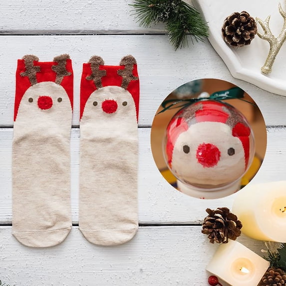 siminsem Christmas Socks for Men Women Thick Warm Coral Fleece Velvet Fuzzy Cozy Socks - Fluffy Home Sleep Socks Non Slip Winter Socks, Great Birthday Gift Stocking Stuffers, Beige,ONESIZE
