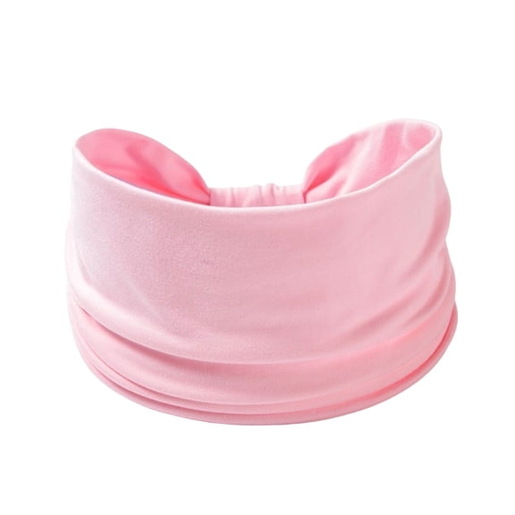 siminsem Elastic Yoga Head Wrap for Women, Non Slip Sweat Wicking Sport Turban Headband Stretchy Wide Knotted Hair Scarf Breathable Lightweight Running Workout Accessories, Pink,One Size