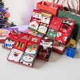 thumbnail image 1 of siminsem Festive Patterned Christmas Socks Gift Set 4 Pairs Unisex Cotton Crew Socks Holiday Stocking Stuffers Funny Novelty Socks for Women Men Secret Santa Gifts, D,One Size, 1 of 4
