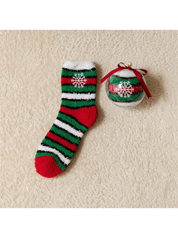 Fuzzy Socks for Women Christmas Cozy Fluffy Warm Winter Slipper Socks Cute Soft Plush Holiday Stocking Stuffers Xmas Gifts for Her Family Friends Girls, F,A