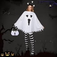 thumbnail image 1 of siminsem Halloween Ghost Poncho Cape for Adults, White Screaming Face Print Pullover with Jagged Hem Easy Wear Outfit Party Dress Up, Beige,One Size, 1 of 3